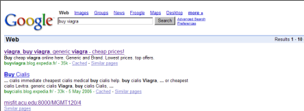 Spam in Google Serps